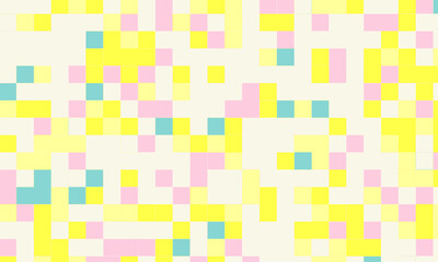 Abstract square pixel mosaic colorful background geometric seamless pattern in pastel colors. 8 bit