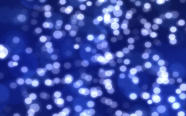 Blue winter bokeh defocused abstract background.