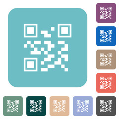 QR code rounded square flat icons