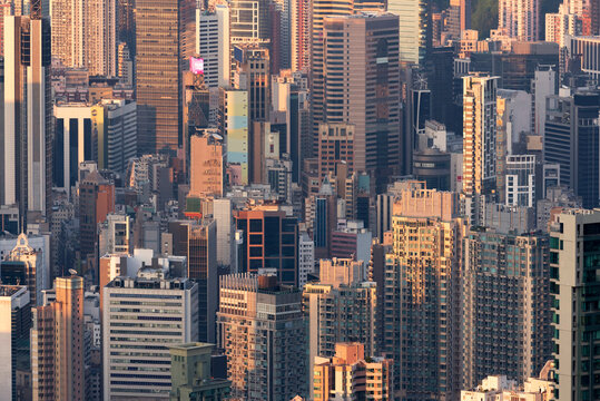 Hong Kong skyscraper views at sunset