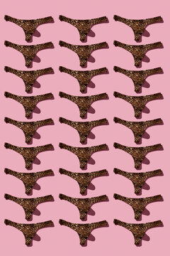 leopard thongs forming a mosaic