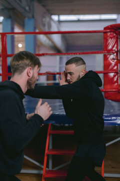 Professional boxers fighting bout 