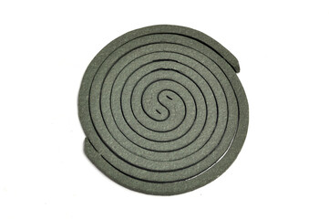 Double Green Mosquito Coil White Background