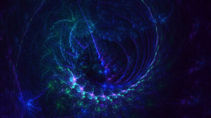 3D rendering abstract multicolor fractal light background