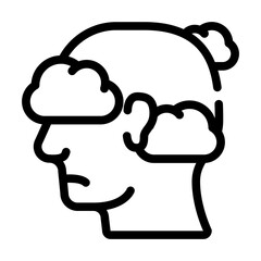 fly in clouds neurosis line icon vector. fly in clouds neurosis sign. isolated contour symbol black illustration