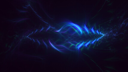 3D rendering abstract multicolor fractal light background