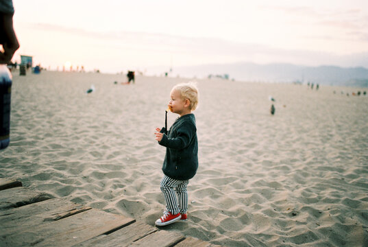 Little boy at Santa Monica Beach