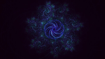 3D rendering abstract multicolor fractal light background