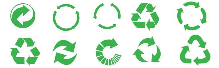 Obraz premium Recycle icon collection. Set recycle signs. Recycle recycling symbol.