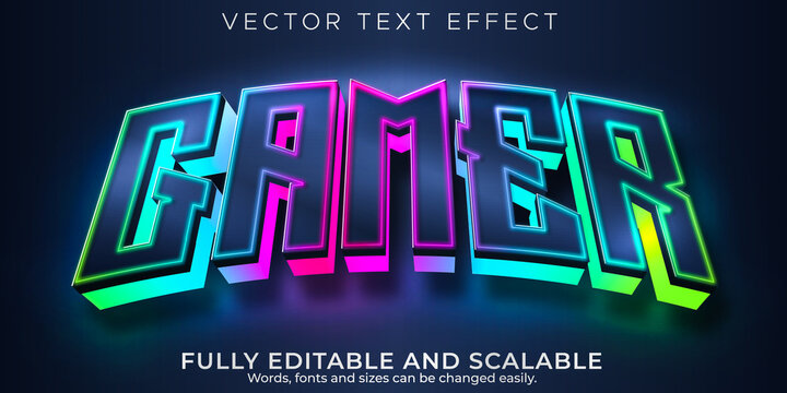 Gamer Text Effect, Editable Esport And Neon Text Style