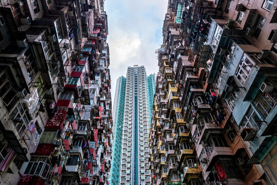 High-rise building with many units in Hong Kong