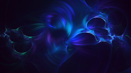 3D rendering abstract multicolor fractal light background