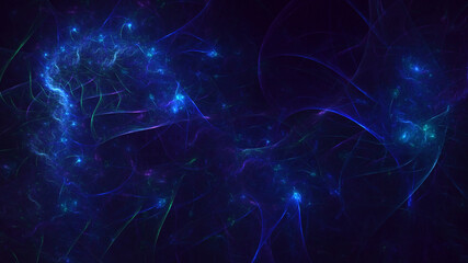 3D rendering abstract multicolor fractal light background