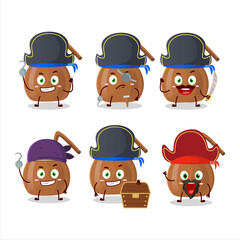 Cartoon character of mate tea with various pirates emoticons