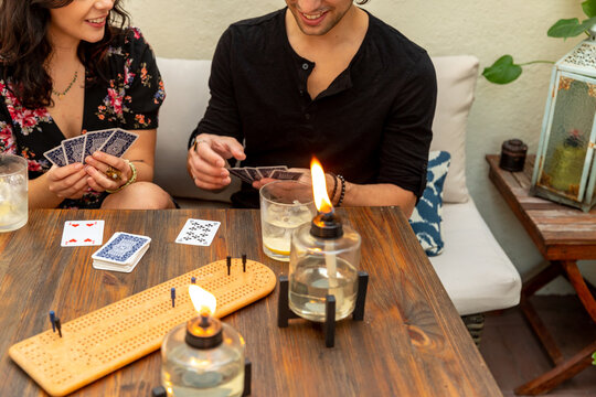 Couple Enjoys Card Game 