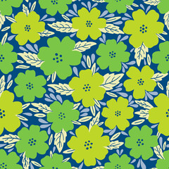 Seamless pattern flower design.Print botanical textile fabric fashion.Modern vintage style.