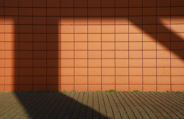 orange tiled wall