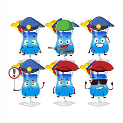 A dedicated Police officer of blue hawaii mascot design style