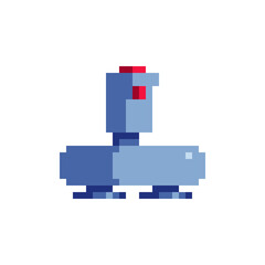 Joystick icon. Pixel art. Flat style. Old school computer graphic design. 8-bit sprite. Retro 80s game assets. Isolated vector illustration.