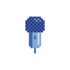 Earphone. Microphone pixel art style. Icon for web and mobile devices. Game assets.  8-bit. Isolated vector illustration.