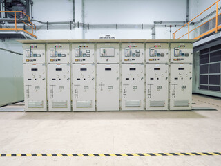 Electrical switchgear, Industrial electrical switch panel at substation in industrial zone at power...