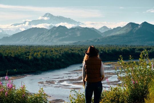 Woman traveling Alaska