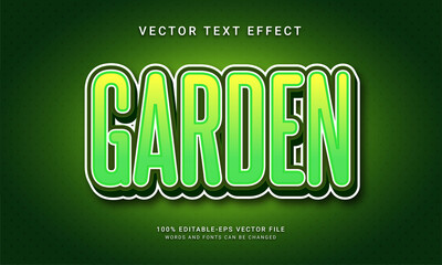 Garden editable text effect with green color theme