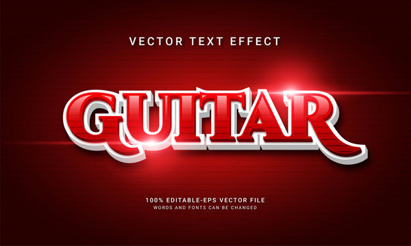 Guitar editable text effect with music theme