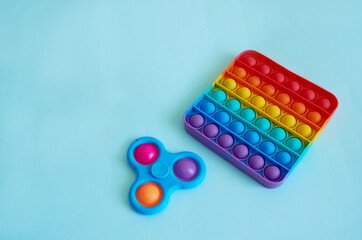 Two silicone colorful anti-stress toys Pop It, Simple Dimple 