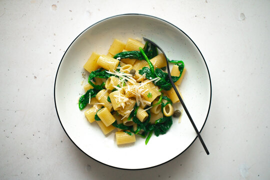 Pasta with turnip greens and parmigiano
