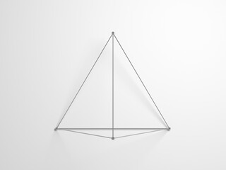 Regular tetrahedron. Lattice wire-frame 3d shape