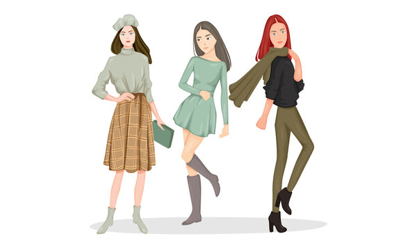 Girls are going to coffee shop wear casual outfit, green mint brown army colour, also using hat and scarf. That girls are student and employer.