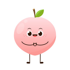 Peach character vector. peach on white background.