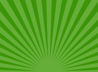 Sunlight wide background. Green color burst background. Vector illustration.