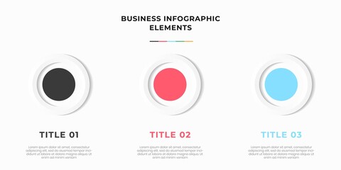 Presentation business infographic template with 3 options or steps. Modern infographic design template. Creative concept of five stages of business project