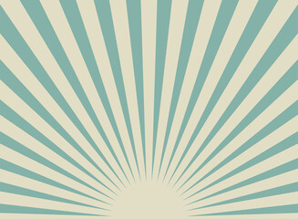 Sunlight wide retro faded background. blue and beige color burst wallpaper. Fantasy Vector illustration.