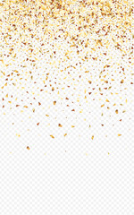 Yellow Confetti Glamour Transparent Background.