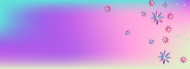 Fototapeta na wymiar Blue and Pink Hibiscus Graphic Blue Panoramic