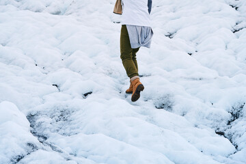 Snow walk, winter walk.