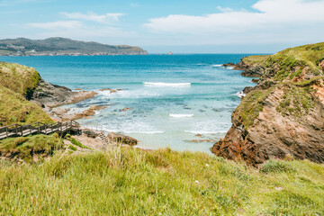 Santa Comba beach in Ferrol, Galicia. North of Spain.