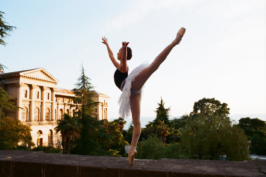 Ballet Dancer Poses In A Street