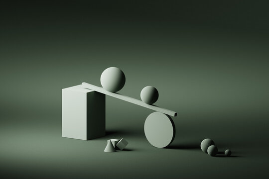 Green geometric shapes