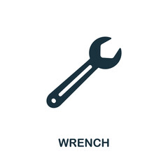 Wrench icon. Monochrome simple element from manufacturing collection. Creative Wrench icon for web design, templates, infographics and more