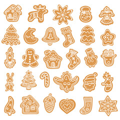 Set of traditional Christmas cookies vector design