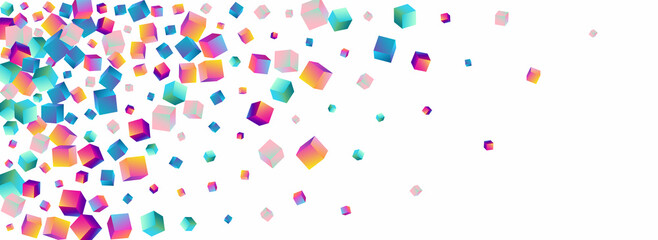 Multicolored Rhombus Vector Panoramic White