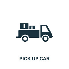 Pick Up Car icon. Monochrome simple element from manufacturing collection. Creative Pick Up Car icon for web design, templates, infographics and more