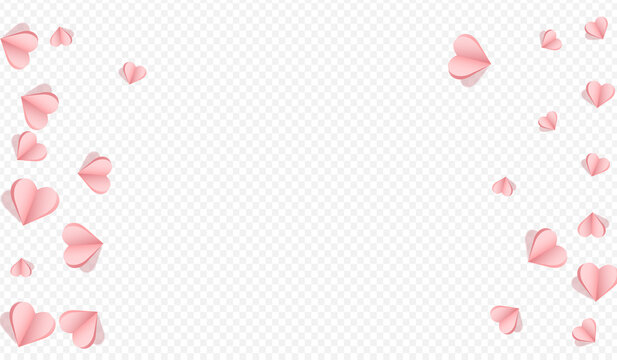 Pink Confetti Vector Transparent Backgound.