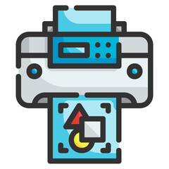 printer fill outline icon