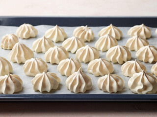 freshly baked meringue cookies