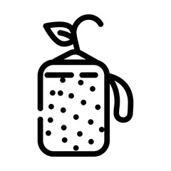 seedling tablet peat line icon vector. seedling tablet peat sign. isolated contour symbol black illustration